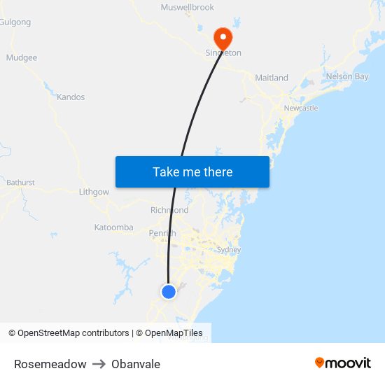 Rosemeadow to Obanvale map