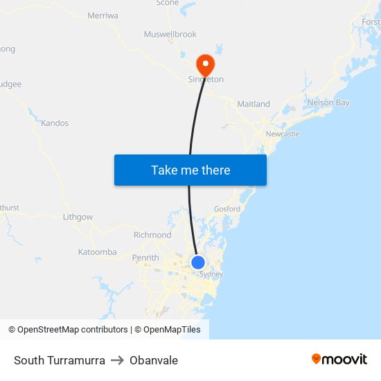 South Turramurra to Obanvale map