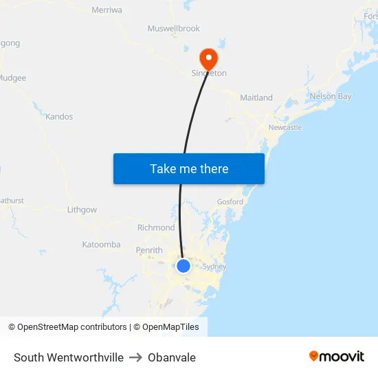 South Wentworthville to Obanvale map