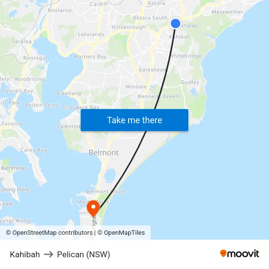 Kahibah to Pelican (NSW) map
