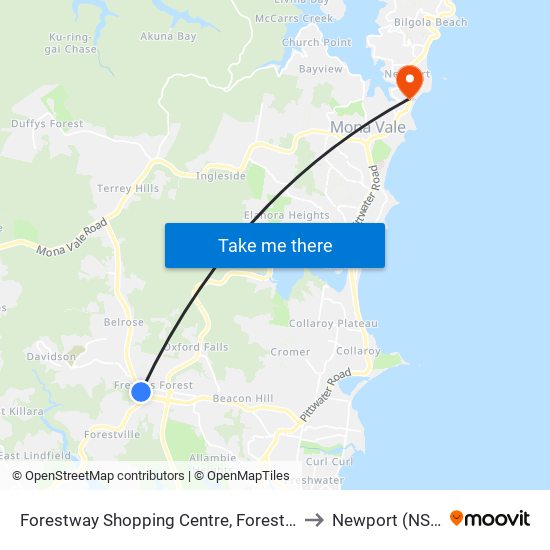 Forestway Shopping Centre, Forest Way to Newport (NSW) map