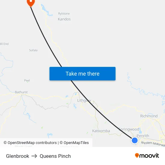 Glenbrook to Queens Pinch map