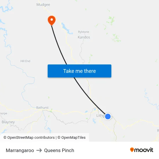 Marrangaroo to Queens Pinch map