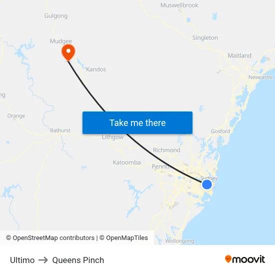 Ultimo to Queens Pinch map