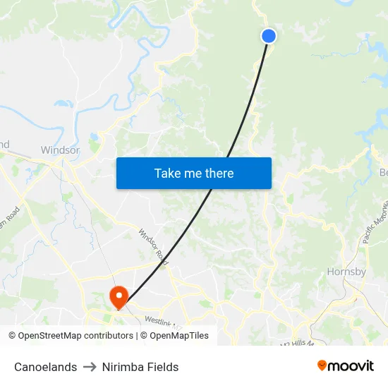 Canoelands to Nirimba Fields map