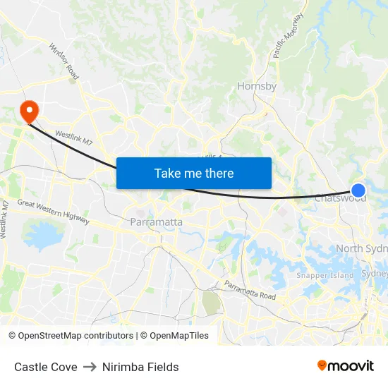 Castle Cove to Nirimba Fields map