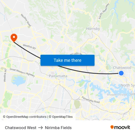 Chatswood West to Nirimba Fields map