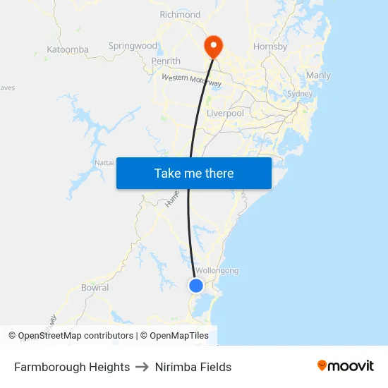 Farmborough Heights to Nirimba Fields map
