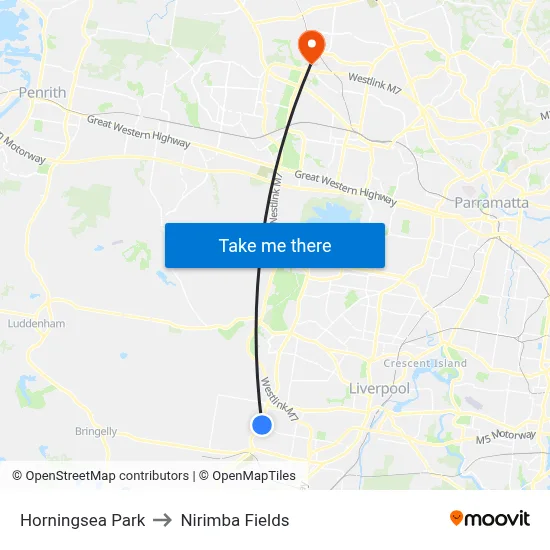 Horningsea Park to Nirimba Fields map