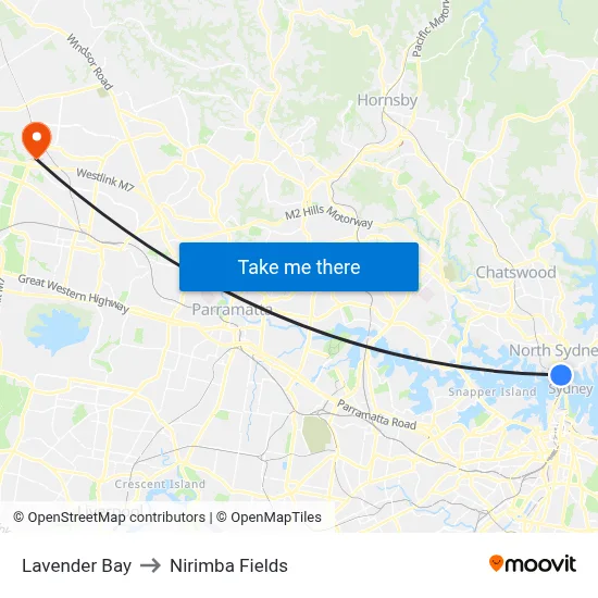 Lavender Bay to Nirimba Fields map