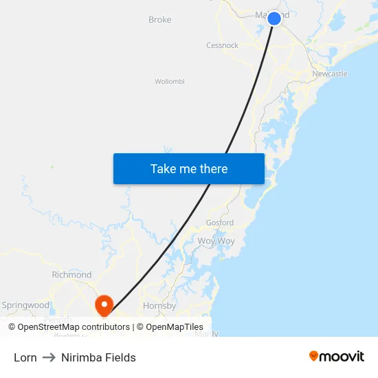 Lorn to Nirimba Fields map