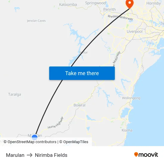 Marulan to Nirimba Fields map