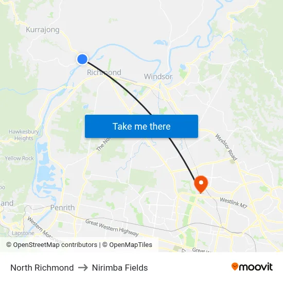 North Richmond to Nirimba Fields map
