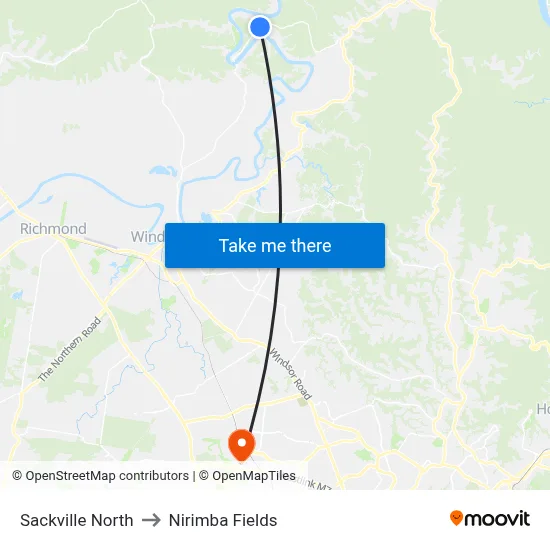 Sackville North to Nirimba Fields map