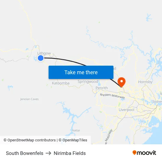 South Bowenfels to Nirimba Fields map