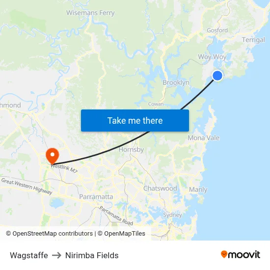Wagstaffe to Nirimba Fields map