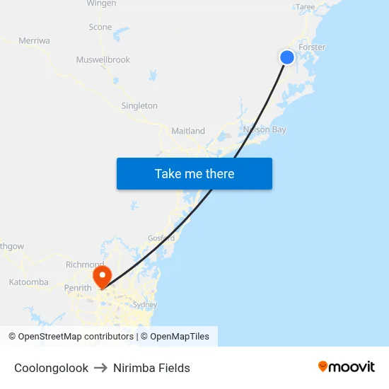 Coolongolook to Nirimba Fields map