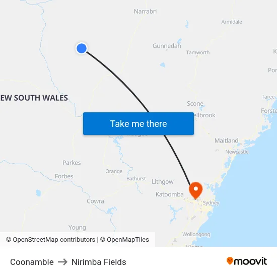 Coonamble to Nirimba Fields map