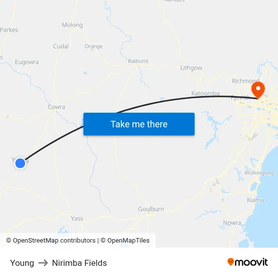 Young to Nirimba Fields map