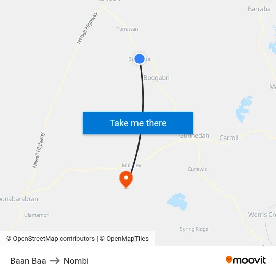 Baan Baa to Nombi map
