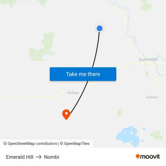 Emerald Hill to Nombi map