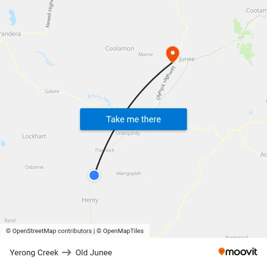 Yerong Creek to Old Junee map