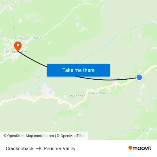 Crackenback to Perisher Valley map