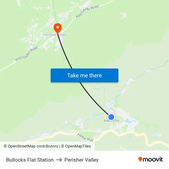 Bullocks Flat Station to Perisher Valley map