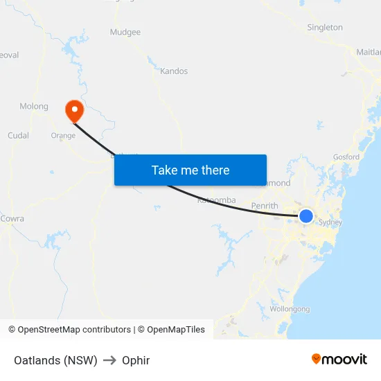 Oatlands (NSW) to Ophir map