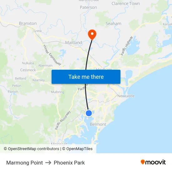 Marmong Point to Phoenix Park map
