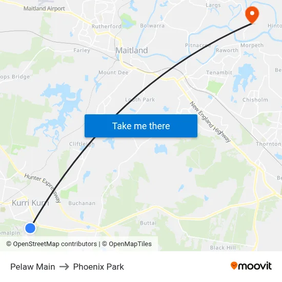 Pelaw Main to Phoenix Park map