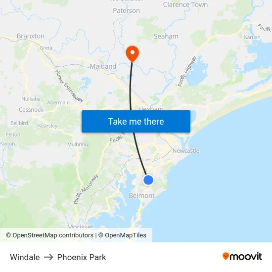 Windale to Phoenix Park map
