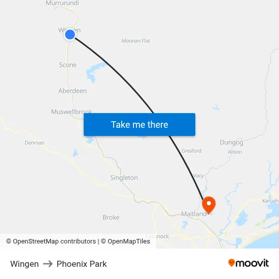 Wingen to Phoenix Park map