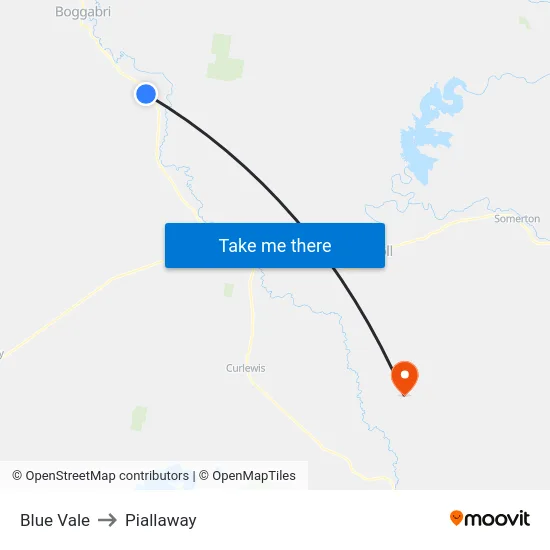 Blue Vale to Piallaway map