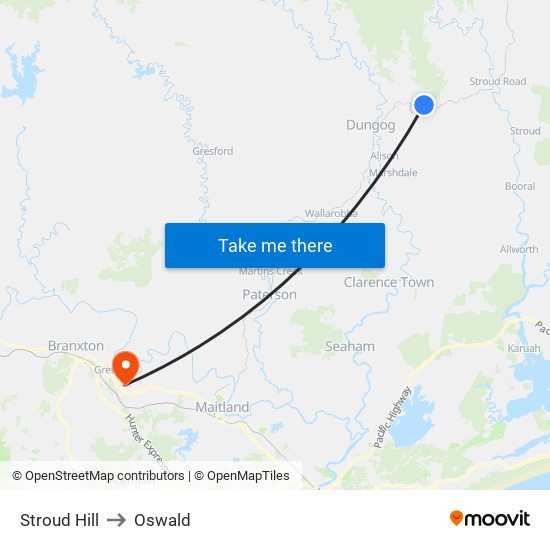 Stroud Hill to Oswald map