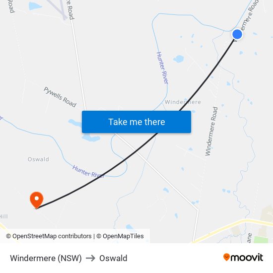 Windermere (NSW) to Oswald map