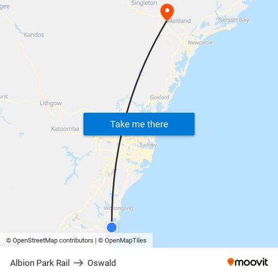 Albion Park Rail to Oswald map
