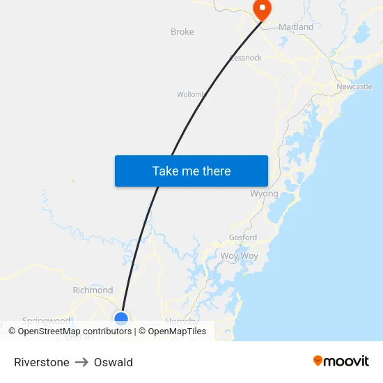 Riverstone to Oswald map