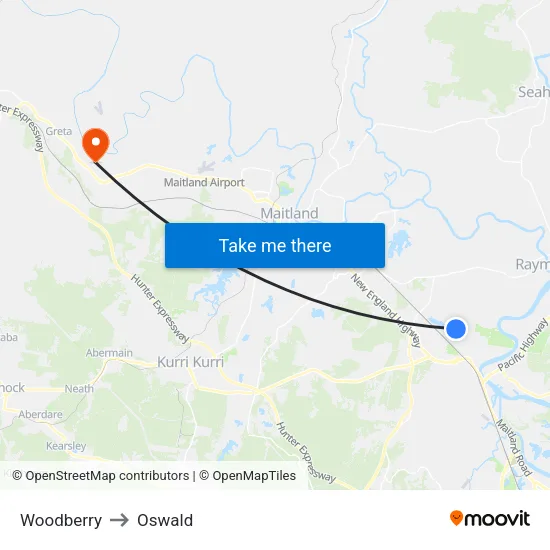 Woodberry to Oswald map