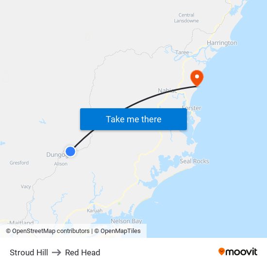 Stroud Hill to Red Head map