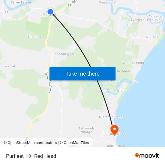 Purfleet to Red Head map