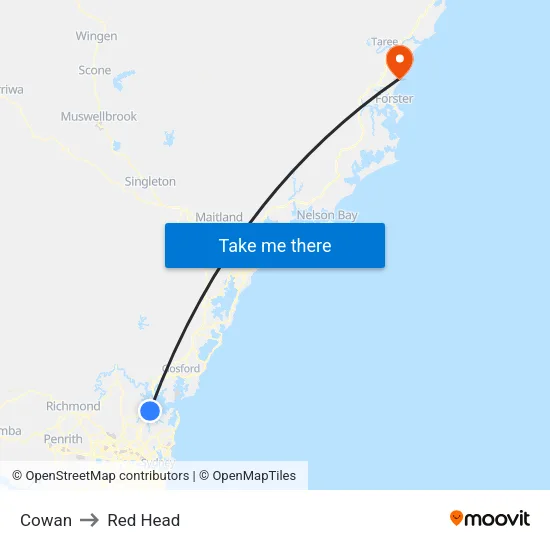Cowan to Red Head map