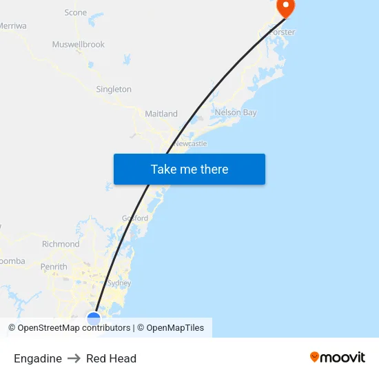 Engadine to Red Head map