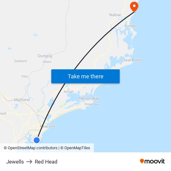 Jewells to Jewells map