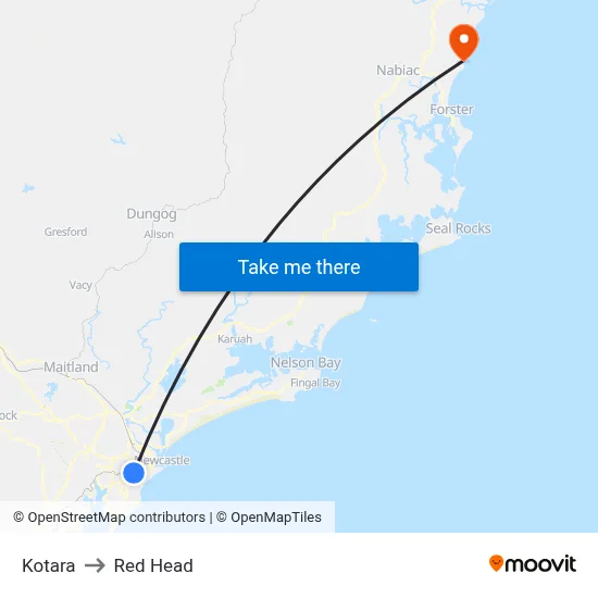 Kotara to Red Head map