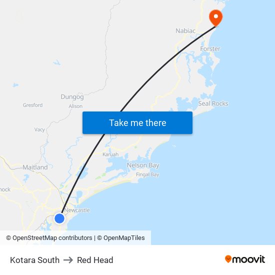 Kotara South to Red Head map