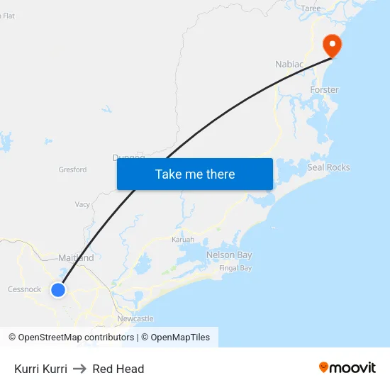 Kurri Kurri to Red Head map