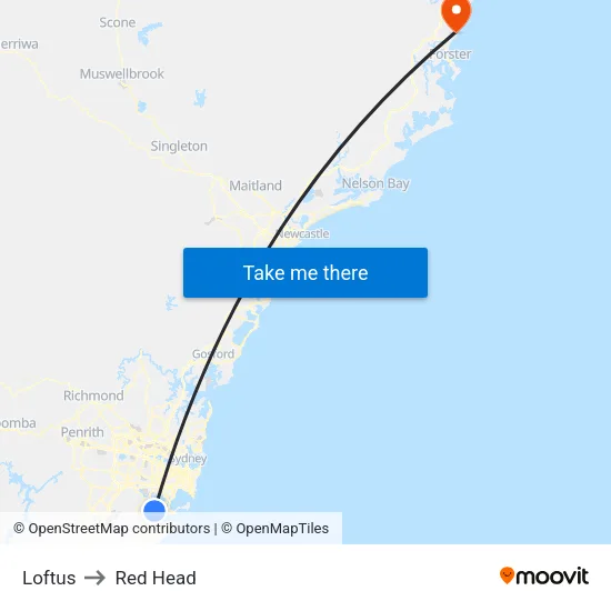 Loftus to Red Head map