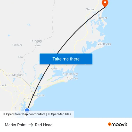 Marks Point to Red Head map