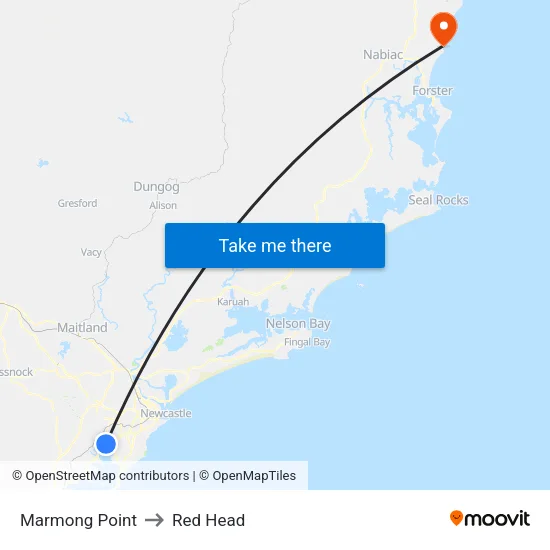 Marmong Point to Red Head map